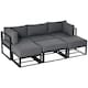 image 1 of Outsunny 6 PC Garden Daybed Aluminum Sectional Sofa Set Coffee Table Footstool