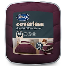Silentnight 10.5 Tog Seersucker Coverless Duvet and Pillowcase Set N/A | Berry/Natural | Double