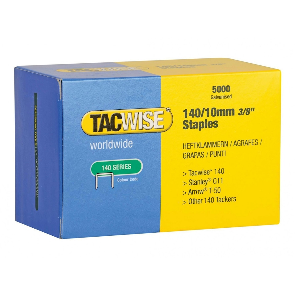 Tacwise 140 Series Galvanised Staples - Galvanised - 10mm Pack 5000