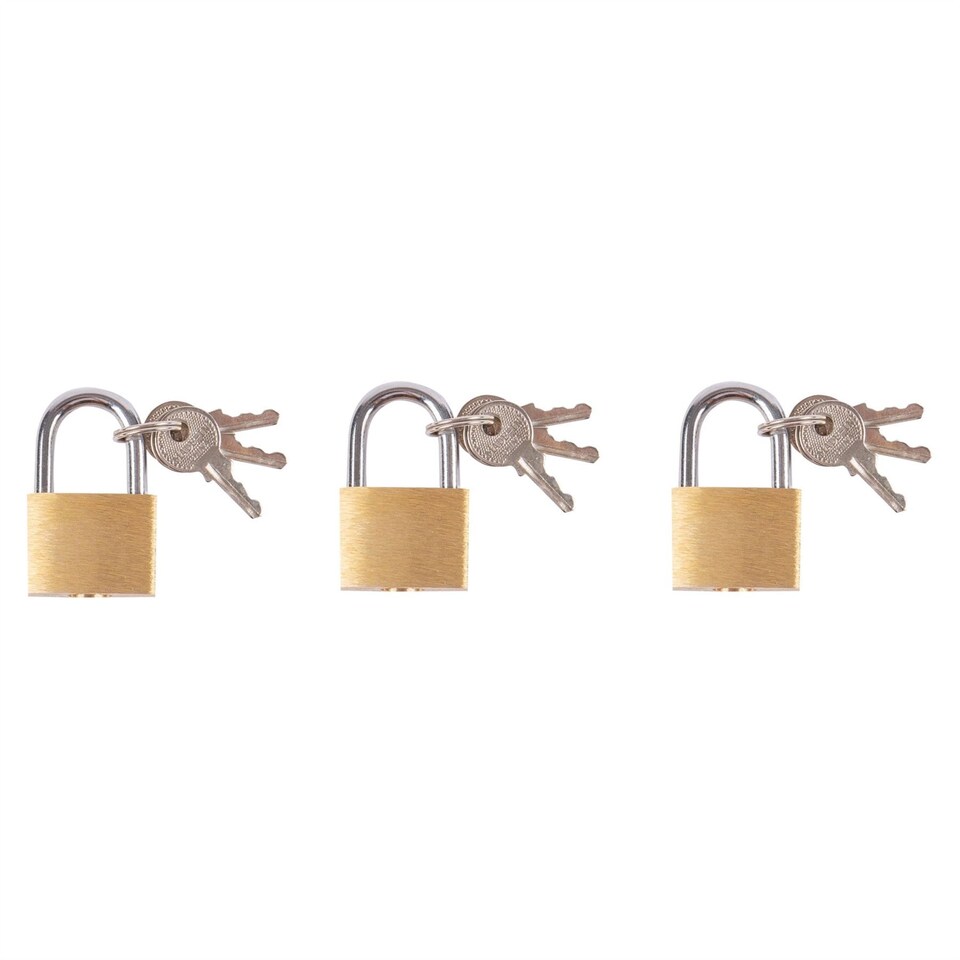 Blackspur Brass Padlocks - 2cm - Pack of 3