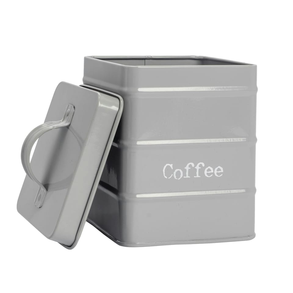 image 1 of Harbour Housewares 4 Piece Grey Vintage Metal Kitchen Canisters Set Utility Storage Utility Containers Storage Box Storage Container