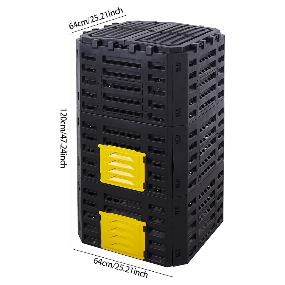 image 1 of Living and Home 500L Garden Compost Bin | Yellow | L
