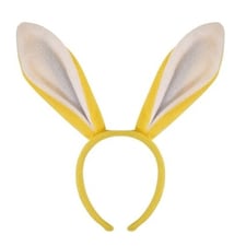 Easter Yellow Fluffy Bunny Ears Headband 28cm