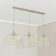 image 1 of ValueLights Susie Glass Lantern Lamp Shade 3 Drop Brushed Chrome Diner Ceiling Pendant Light Silver