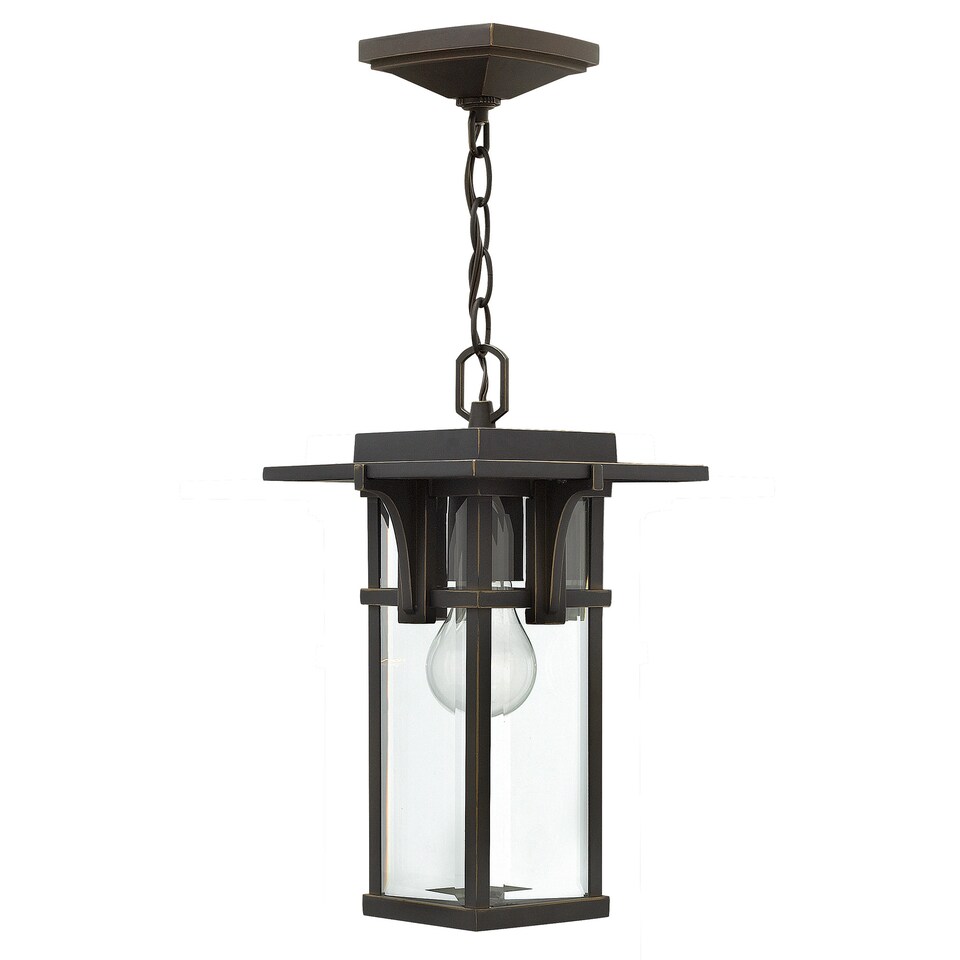 image 1 of Manhattan 1 Light Outdoor Ceiling Chain Lantern Oil Rubbed Bronze, E27
