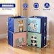 image 9 of The Magic Toy Shop Set Of 4 Animal Storage Boxes Foldable Blue Cubes