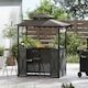 image 3 of COSTWAY 3-Piece Outdoor BBQ Canopy Grill Gazebo with Awning
