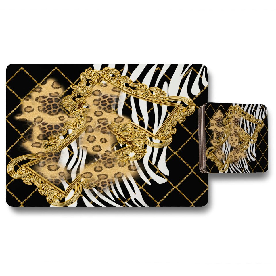 image 1 of Zebra & Baroque (Placemat & Coaster Set)
