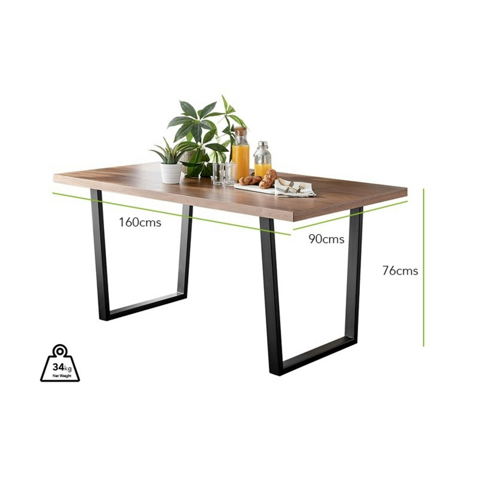 image 1 of Furniturebox Kylo 6 Seat Large Brown Wood Effect Dining Table