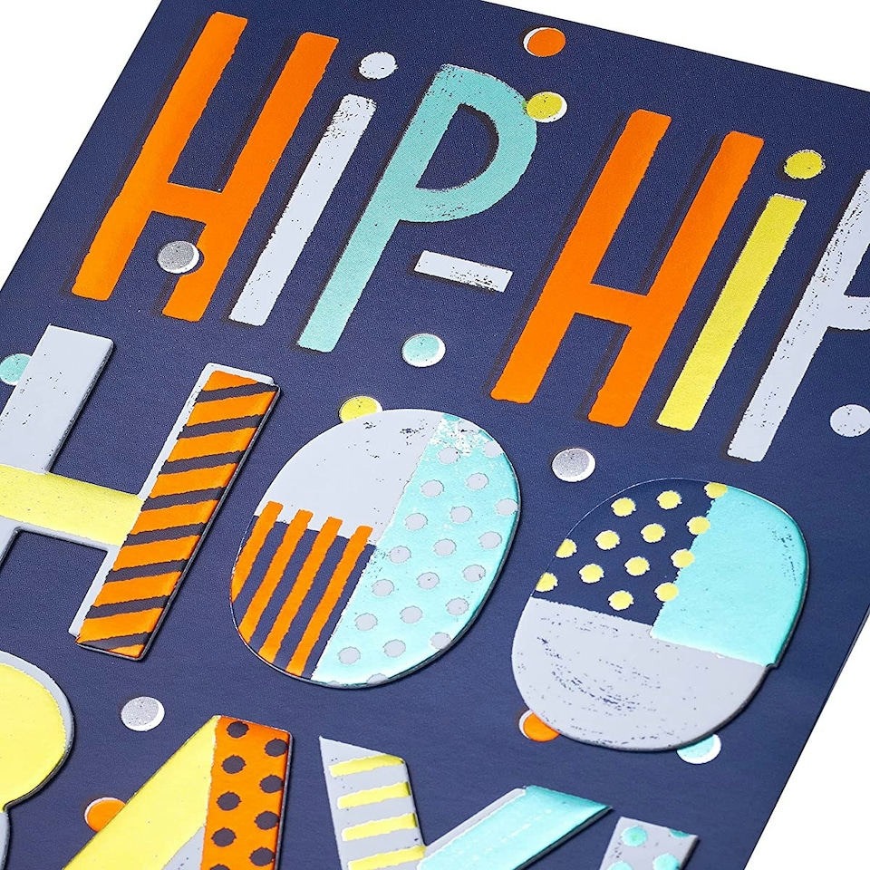 image 1 of Colourful Text Design Open Male Birthday Card