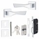 image 1 of Golden Grace Modern Aura Euro Lock Door Handles in Polished Chrome Finish with 70mm Key and Barrell Chrome