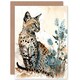 image 1 of Savannah Wildflowers Watercolour Cat Birthday Card