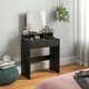 image 2 of HOMCOM Dressing Table with Mirror, Drawers, for Bedroom, Black Black