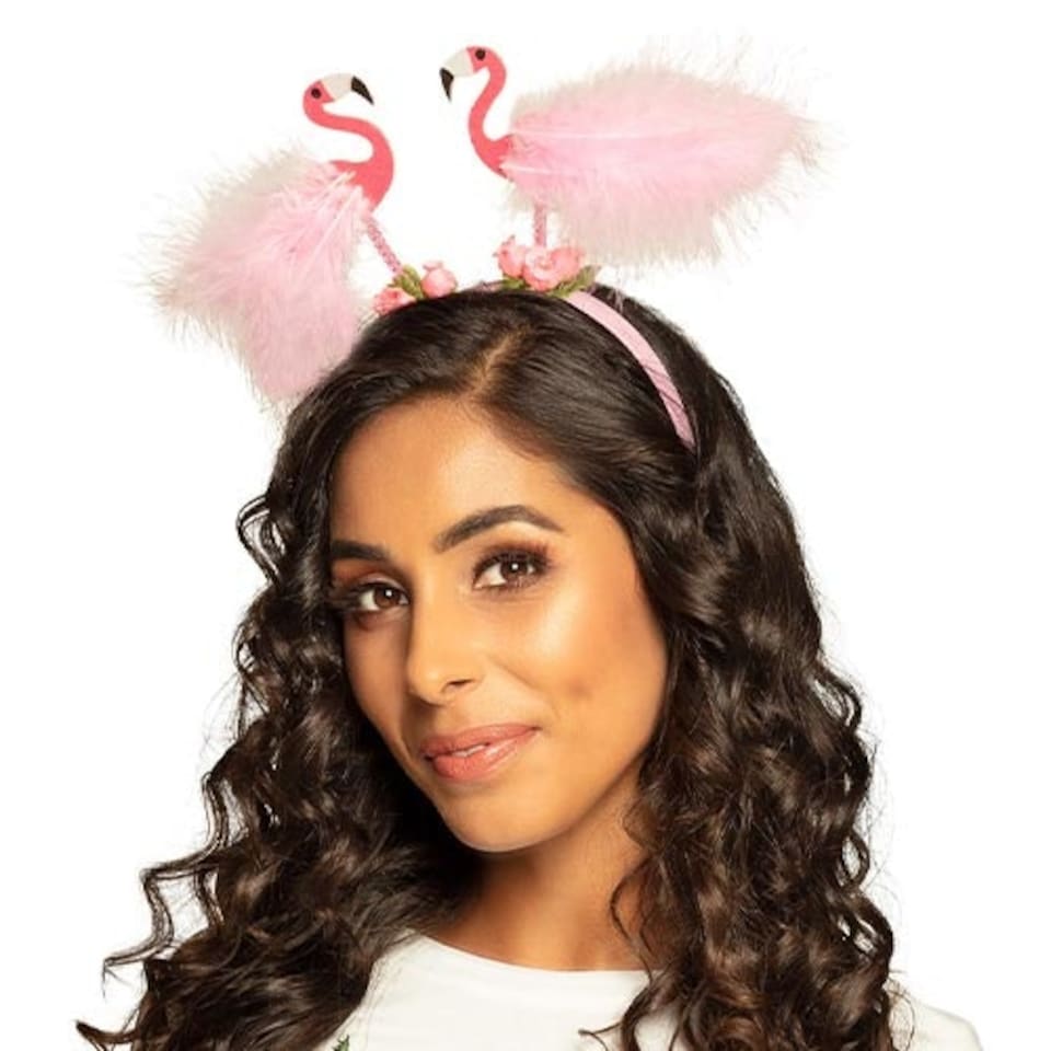 Pink Flamingo Boppers Headband Fancy Dress