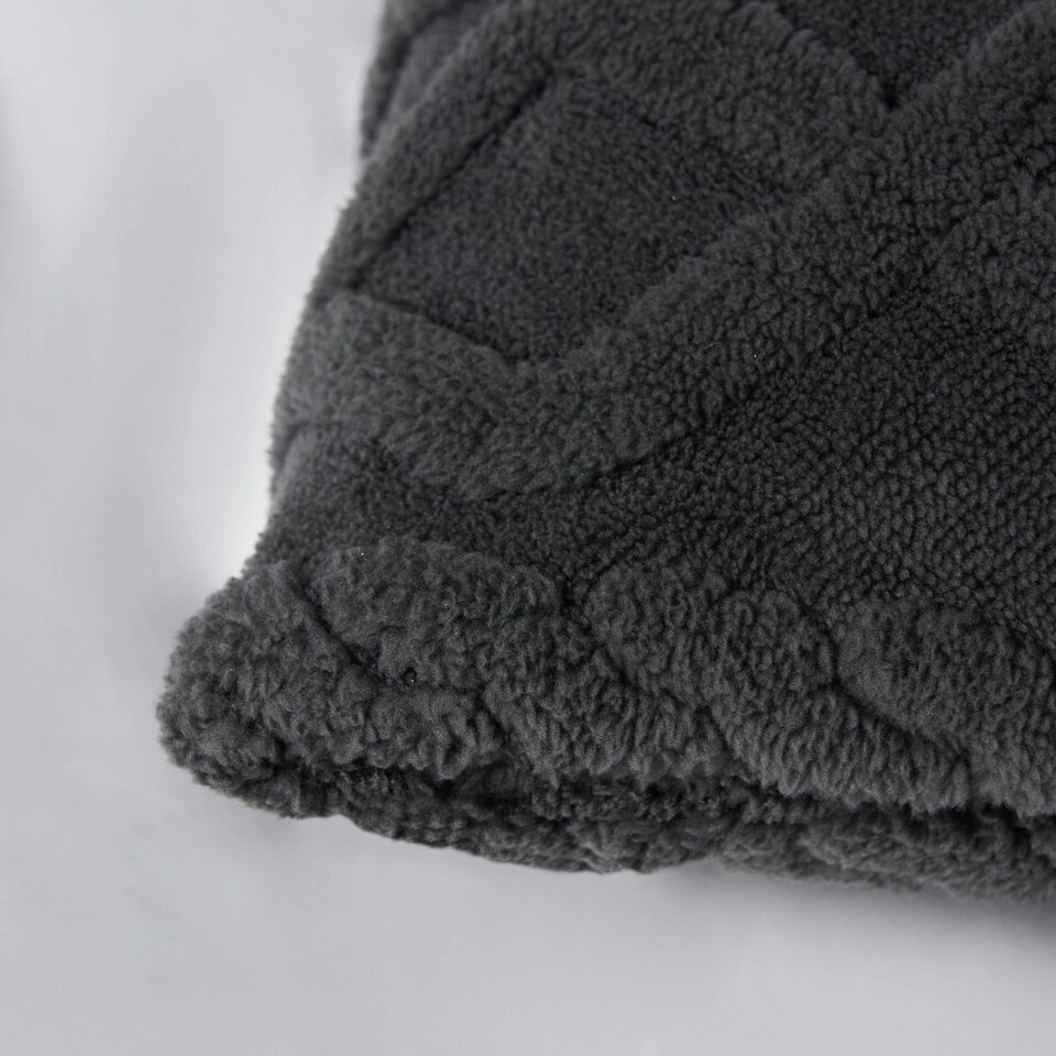 image 1 of BHS Cable Knit Cushion, Charcoal