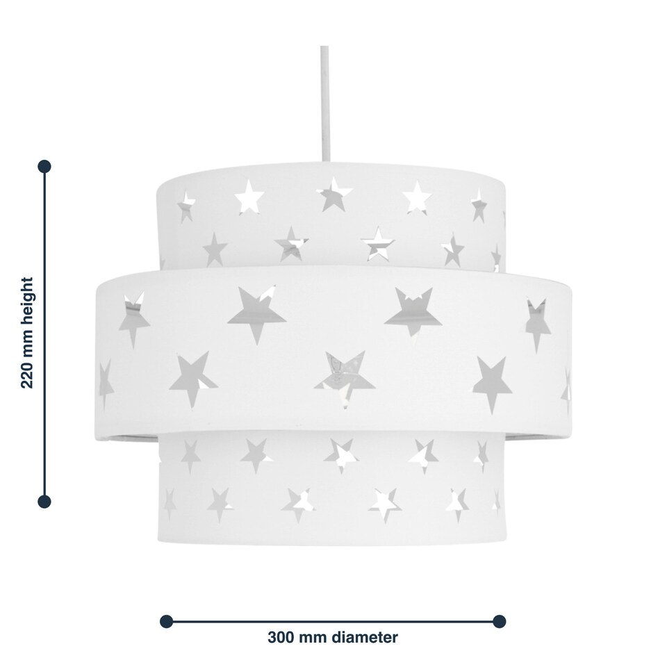 image 1 of White Star Two Tier Light Shade | White | Large | 1