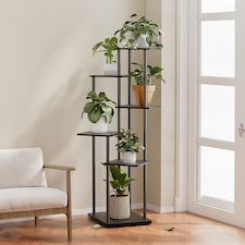 Living and Home 6-Tier Modern Plant Stand Shelf Plant Display Rack | Black | 6 Tiers