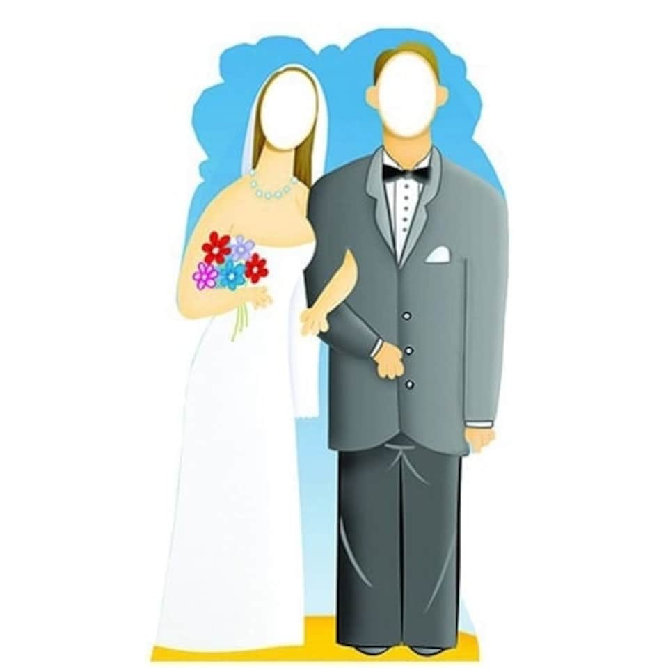 Wedding Couple Stand In Cardboard Cutout 186cm