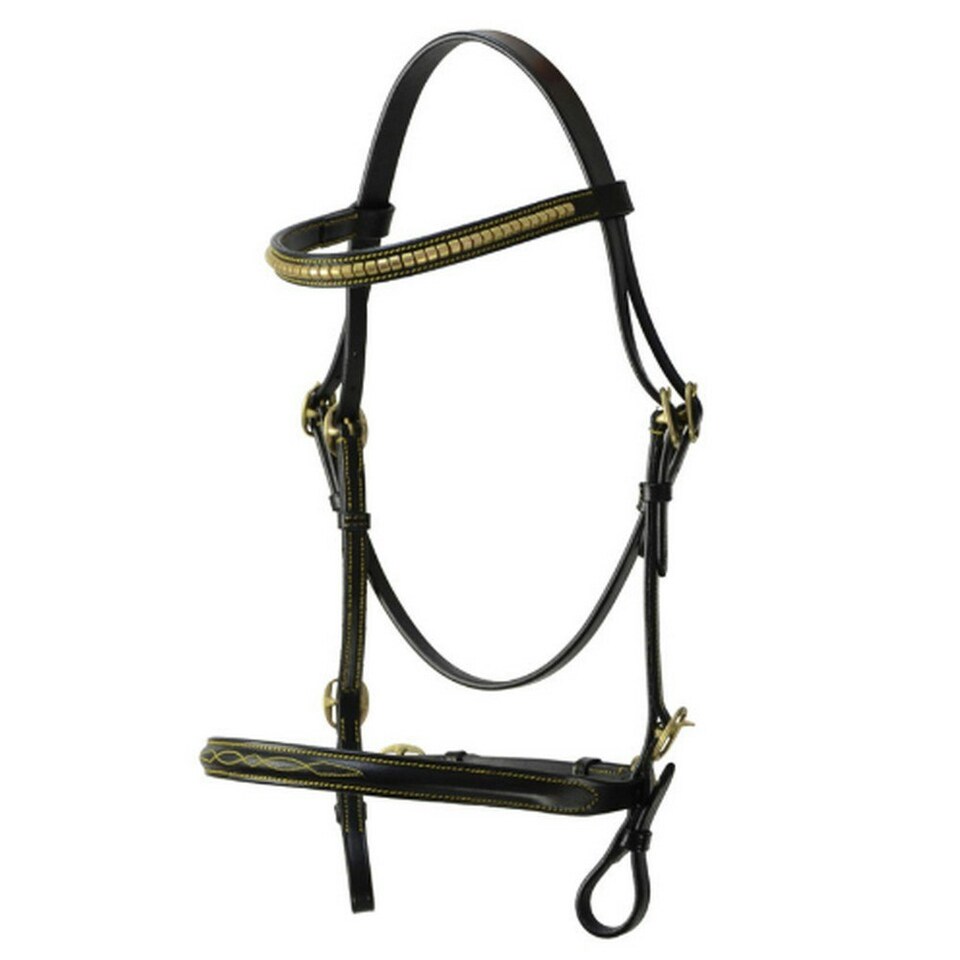 Hy In-Hand Leather Bridle - Black - Pony