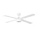 image 1 of Rudder Recessed 132cm TEK LED Ceiling Fan Matt White, Ash Wood Blades 2700K, 4 Blade Reversible