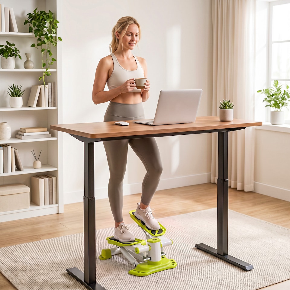 image 1 of HOMCOM Portable Mini Stepper Step Machine for Home Gym Office Exercise Workout