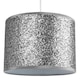 image 3 of Modern and Designer Bright Silver Glitter Fabric Pendant-Lamp Shade 30cm Wide | Silver