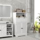 image 2 of kleankin Bathroom Cabinet with Drawers, Bathroom Storage Cabinet with Louvred Doors, Open Compartment and Adjustable Shelf for Washroom, White