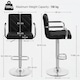 image 3 of Yaheetech Set of 2 Faux Leather Bar Stools | Black