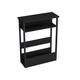image 1 of 3 Tier Slim Coffee Side Table Newspaper Magazine Shelf Rack Bedside Sofa End | Black | Black | H-62.5cm | 1