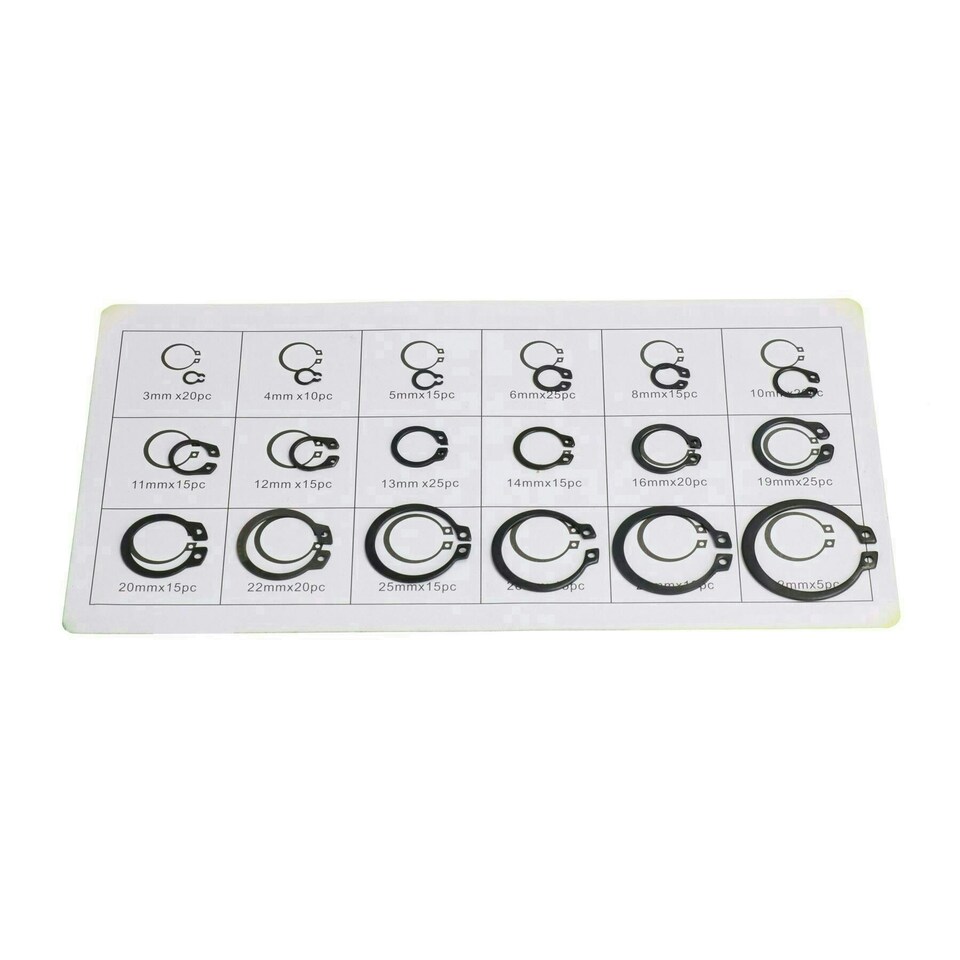 image 1 of 6" 150mm Circlip Pliers Internal & External + 480pc Circlip / Snap Ring Assortment