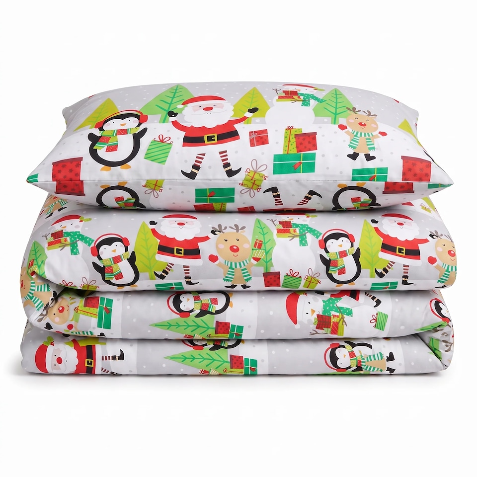 image 1 of Velosso Xmas Ho Ho Duvet Cover & Pillowcase Set