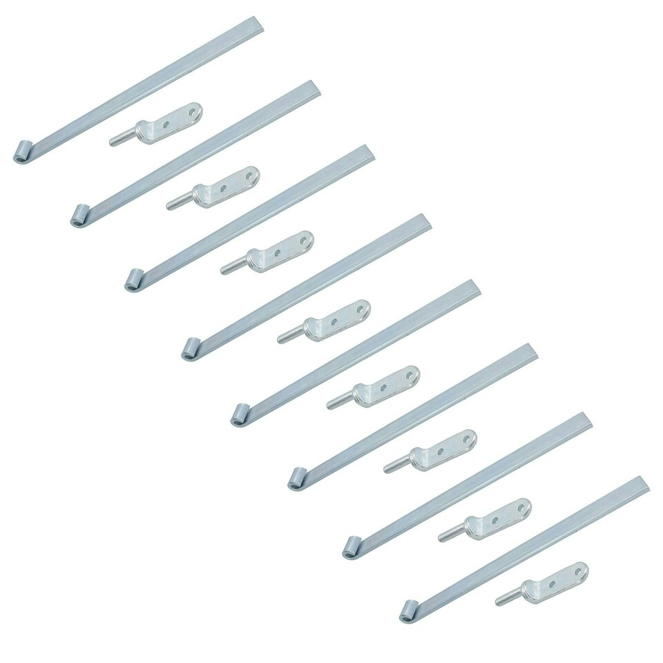 image 1 of HD Long Tailgate Straight Hinge 460mm x 40mm + 12.5mm Bolt on Gudgeon Pin 8pk Silver