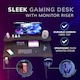 image 3 of House of Home Gaming Desk with Monitor Stand Carbon Fibre Top Black 118cm | Black | 1