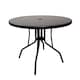 image 1 of 4 Person Round Black Garden Table with Glass Top & Parasol Hole