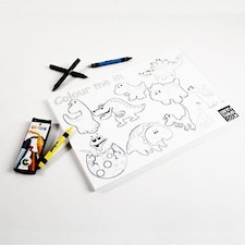 Dinosaurs Themed A4 Colouring sheet With 4 Crayons