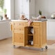 image 9 of SoBuy Kitchen Storage Trolley with Stainless Steel Top, Bamboo, 45.3x18.1x36.2 in, 23.9 kg - FKW70-N