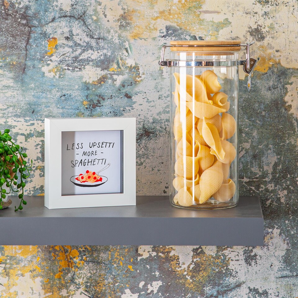 image 1 of Argon Tableware Glass Storage Jar with Wooden Clip Lid - 1.4 Litre