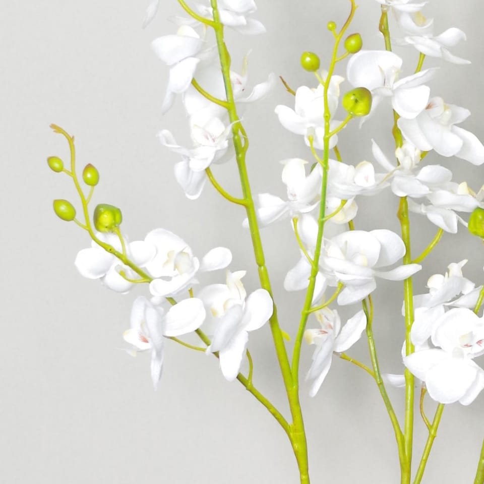 image 1 of Artificial Orchid Flower in Pot 60cm White