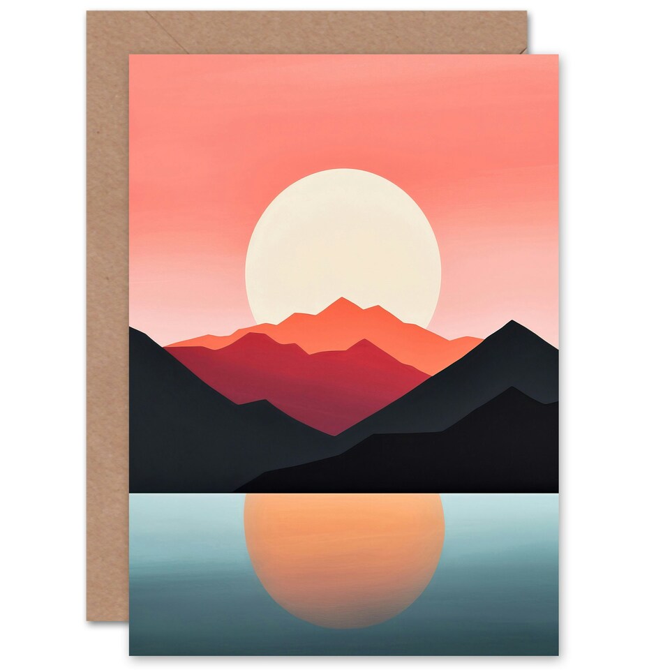 image 1 of Reflecting Sea At Sunrise Soon Birthday Thank You Him Her Card