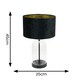 image 4 of ValueLights Jessy Glass Black Table Lamp Black Velvet Gold Inner Shade & Bulb | Clear