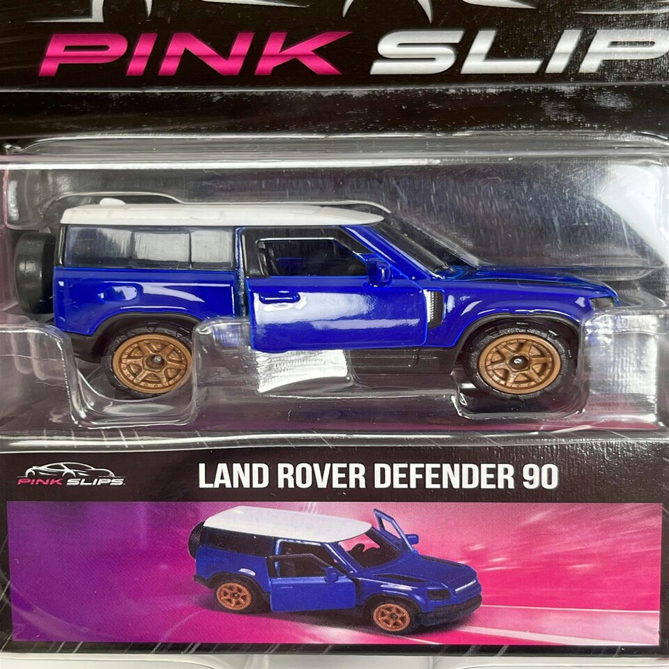 image 1 of Land Rover Defender 90 Blue 1:64 Scale Pink Slips Jada 213291000