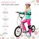 image 7 of HOMCOM Teen Scooter Adjustable Height Dual Brakes Rubber Wheels Kickstand, Pink