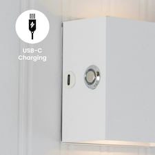 ValueLights Marx Matte White Wall Light and Integrated LED 6W Warm White 3000K Bulb