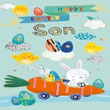 Words 'n' Wishes Easter Card for a Lovely Son, 21.7 x 14.4 cms, FSC Certified and Multi-Coloured