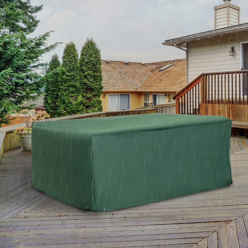 image 1 of Outsunny 205x145x70cm UV Rain Protective Cover For Garden Patio Rattan Furniture Grey | 210 x140 x80 cm