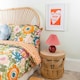 image 2 of ValueLights Burgundy Gingham Touch Button Rechargeable Table Lamp