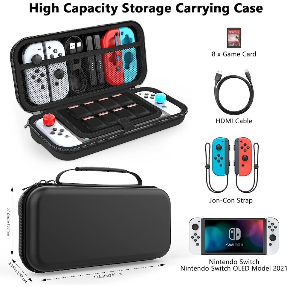 image 1 of Nintendo Switch Carry Case | Hard Shell Travel Storage Case with 8 Game Slots