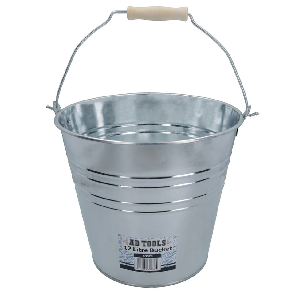 image 1 of 12L Galvanised Steel Metal Bucket Pail Water Coal Greenhouse Garden Plant 5PK