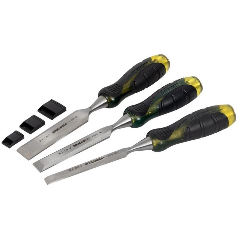 Roughneck Pro 100 Series Wood Chisel - Multi Colour - Set of 3: 13,19 & 25mm