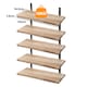 image 2 of Levede Floating Shelves Wood Wall Mounted Shelf Rustic Set of 5 Light Brown